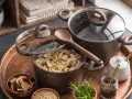 Pyszne risotto z grzybami w garnkach aluminiowych Valdinox. Czy garnki aluminiowe są zdrowe? Ten zestaw wygląda apetycznie!
