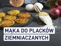 Złociste placki ziemniaczane na patelni, jajka, cebula i mąka. Jaka mąka do placków ziemniaczanych? Odpowiedź wkrótce!