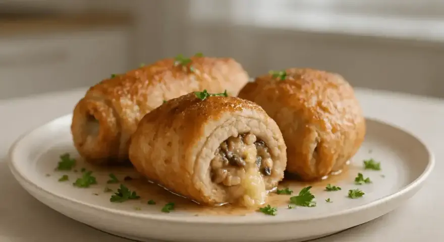 Roladki schabowe z pieczarkami i serem, idealne do obiadu. Pyszne i sycące, dowiedz się czym faszerować roladki schabowe.