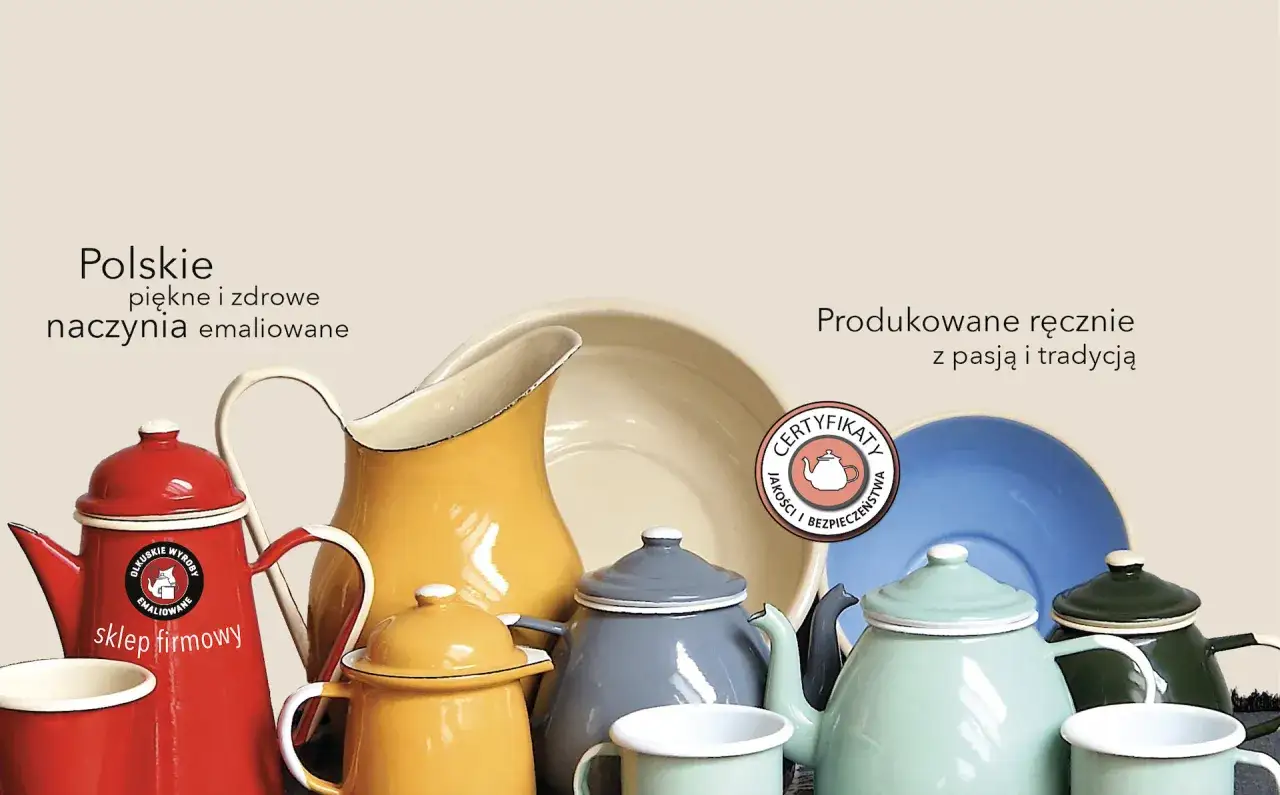 Polskie naczynia emaliowane: piękne, zdrowe, produkowane ręcznie z pasją i tradycją. Zobacz, co to jest emalia i dlaczego warto ją wybrać.